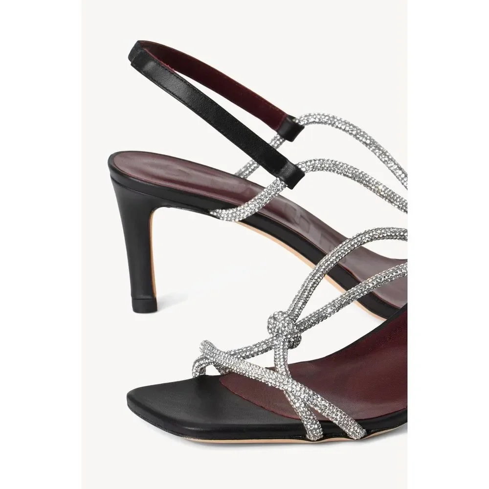 STAUD Women's Nicolette Rhinestone Slingback High Heel Sandals